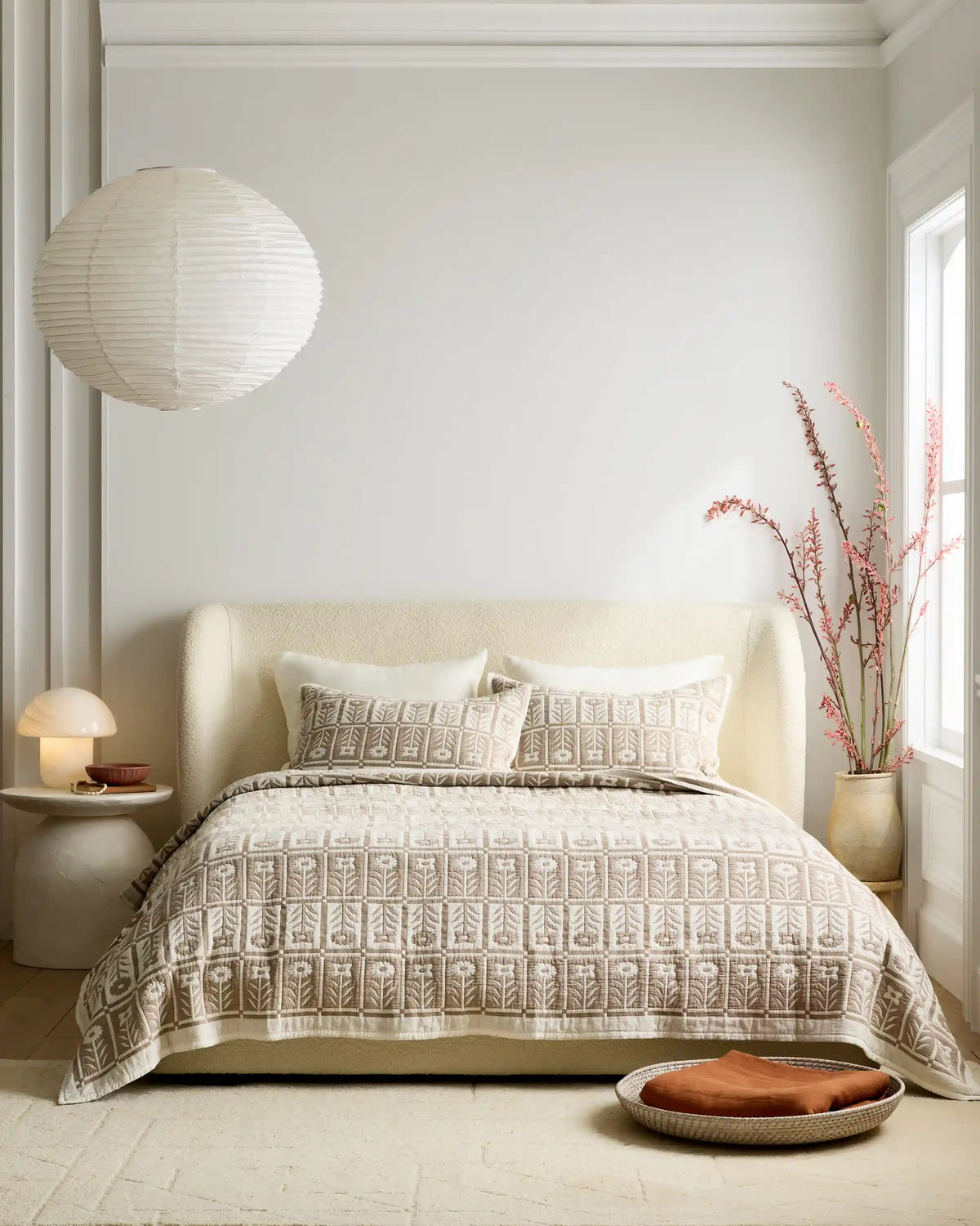 Organic Cotton Jacquard Floral Sham Set