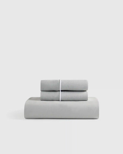 European Linen Piped Fitted Sheet Set