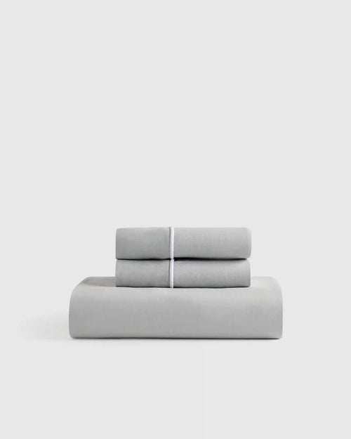 European Linen Piped Fitted Sheet Set