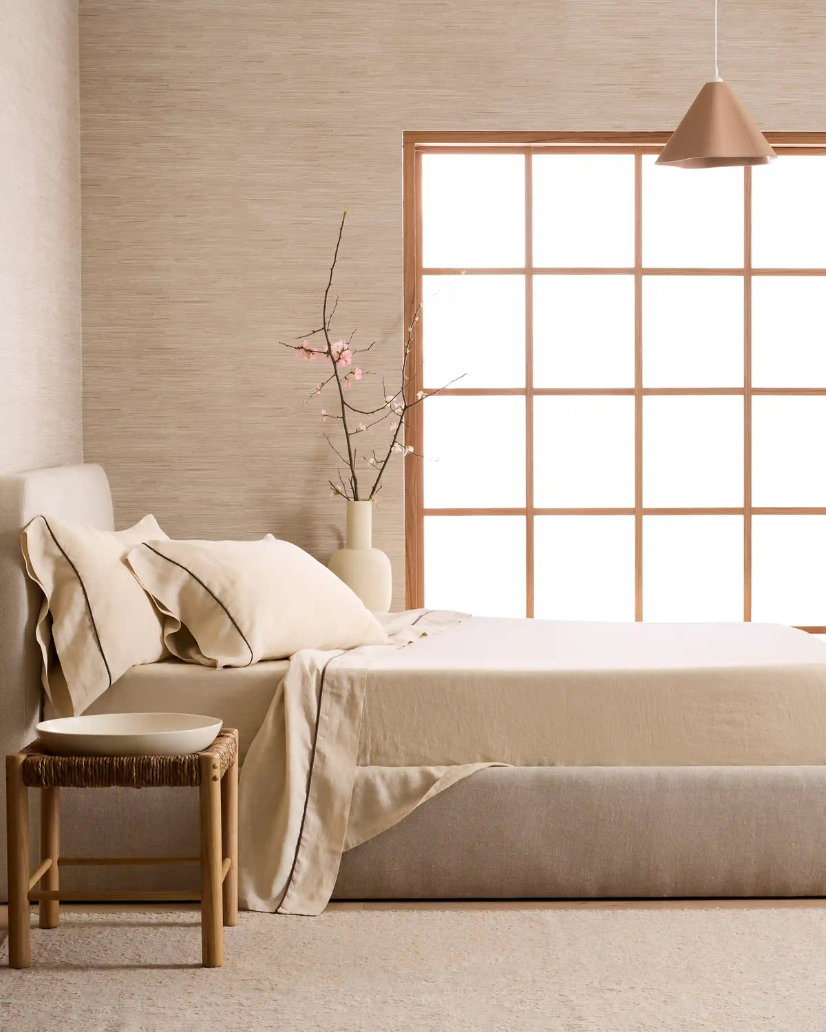 European Linen Piped Deluxe Bedding Bundle