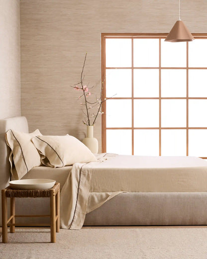 European Linen Piped Deluxe Bedding Bundle