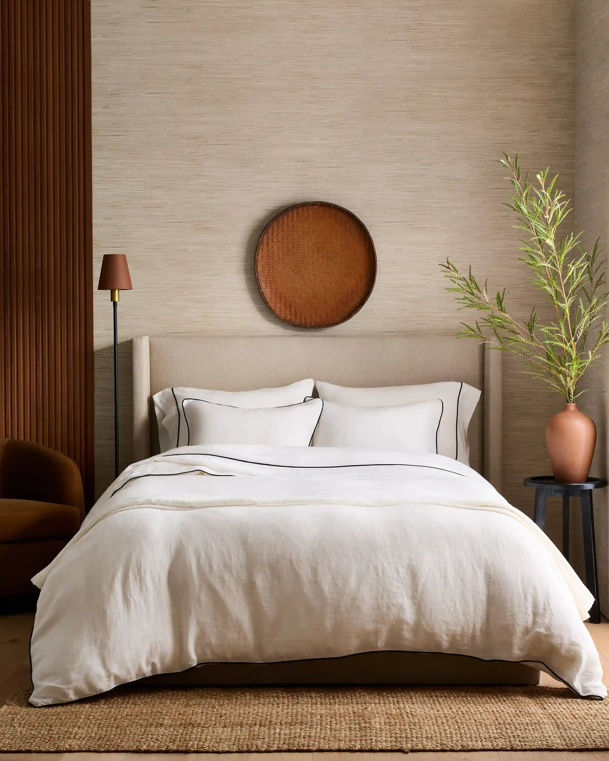 European Linen Piped Deluxe Bedding Bundle
