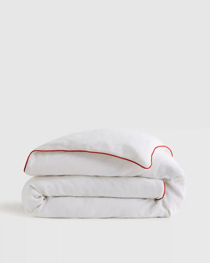 European Linen Piped Duvet Cover