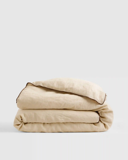 European Linen Piped Duvet Cover