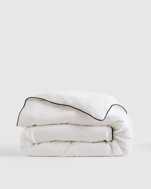 European Linen Piped Duvet Cover