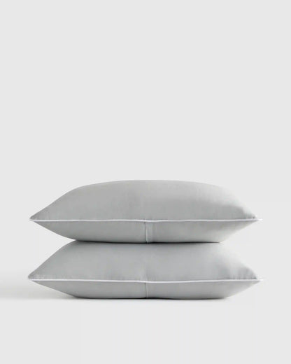 European Linen Piped Sham Set