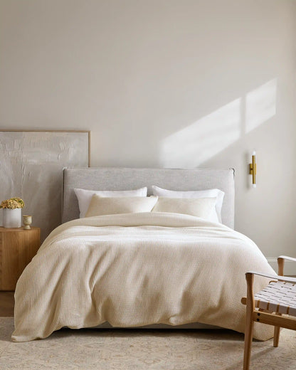 Organic Waffle Duvet Cover Set