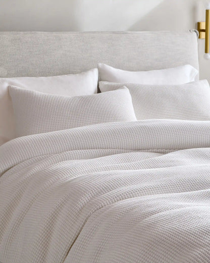 Organic Waffle Duvet Cover Set