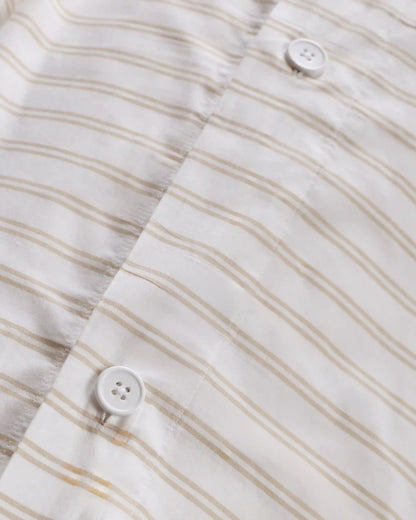 Organic Crisp Percale Double Stripe Duvet Cover Set