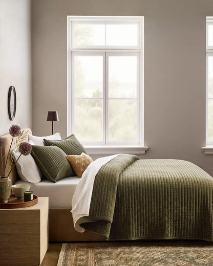 Cotton Velvet Horizontal Channel Quilt