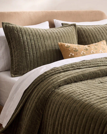 Cotton Velvet Horizontal Channel Quilt