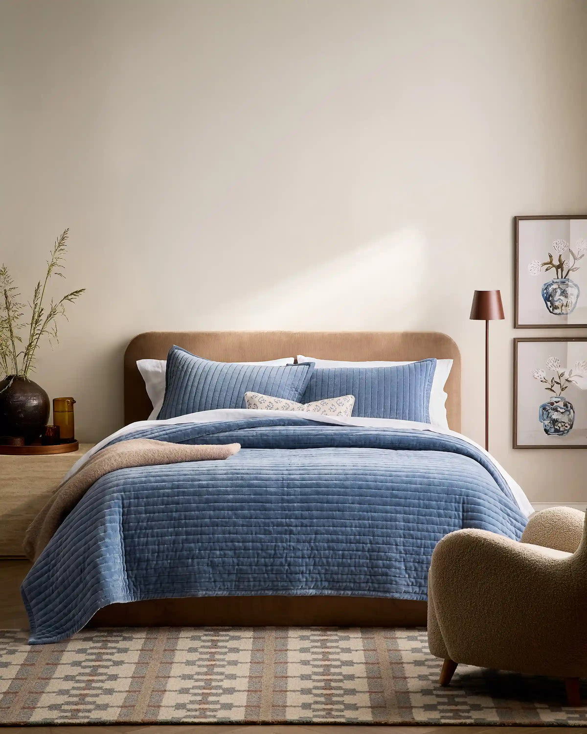 Cotton Velvet Horizontal Channel Quilt