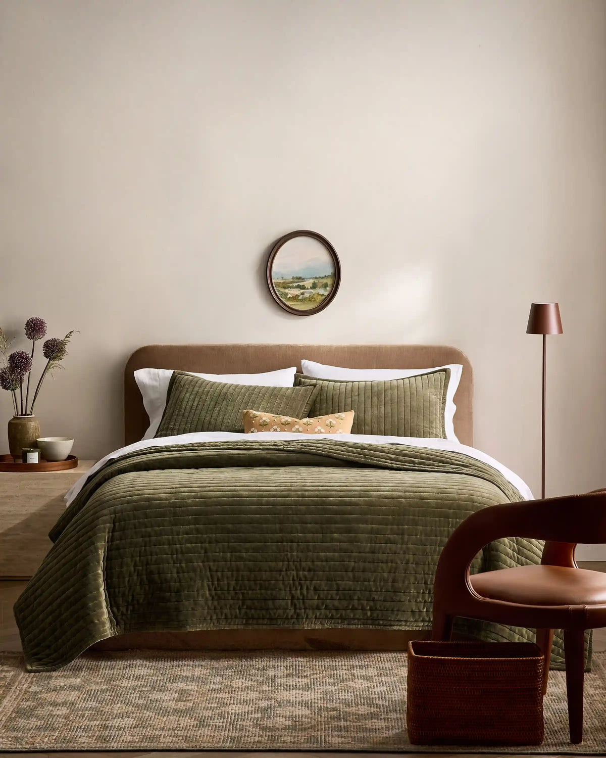 Cotton Velvet Horizontal Channel Quilt