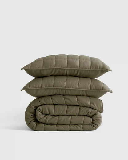 European Linen Box Quilt Set