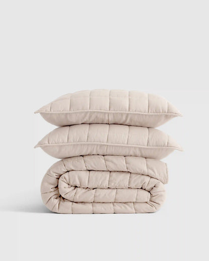 European Linen Box Quilt Set