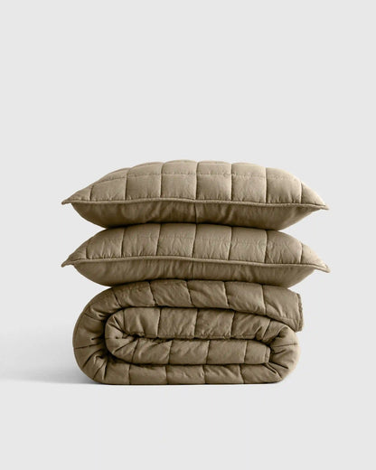 European Linen Box Quilt Set