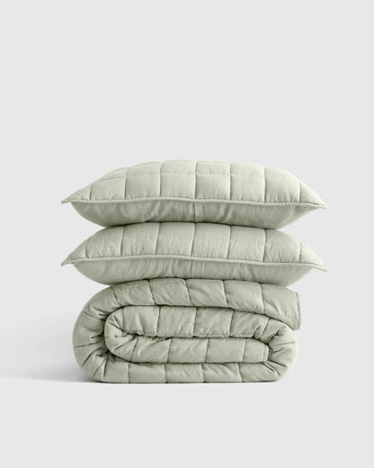 European Linen Box Quilt Set
