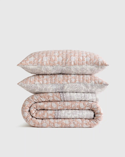 Organic Cotton Block Print Quilt Set