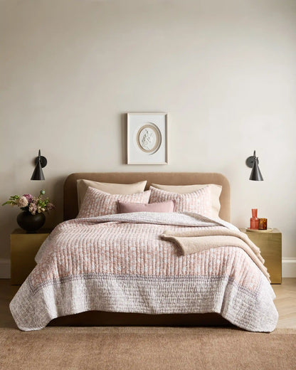 Organic Cotton Block Print Quilted Sham Set