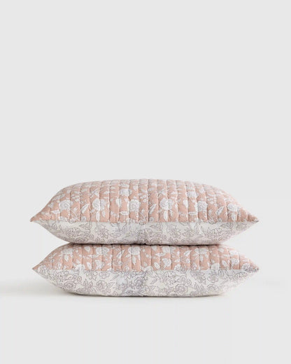 Organic Cotton Block Print Quilted Sham Set