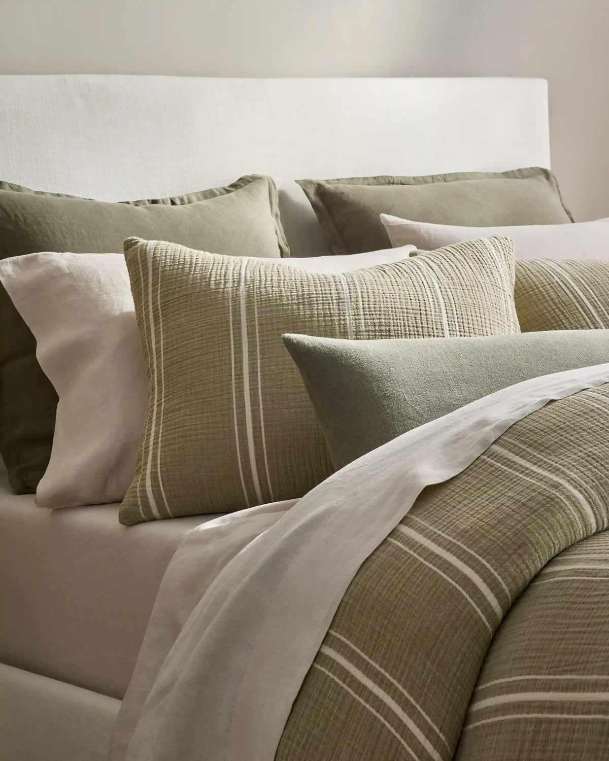 Organic Cotton Gauze Stripe Duvet Cover Set
