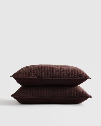 European Linen Cotton Stitch Sham Set