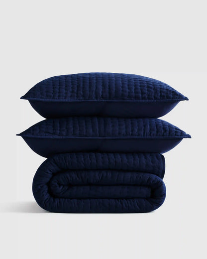 European Linen Cotton Stitch Quilt Set