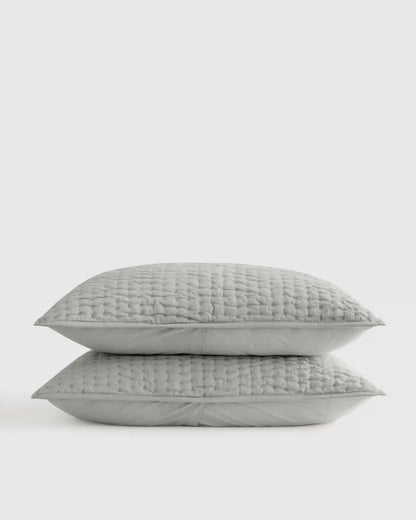 European Linen Cotton Stitch Sham Set