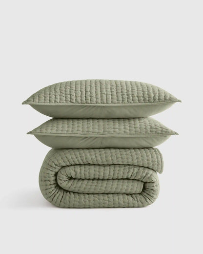European Linen Cotton Stitch Quilt Set