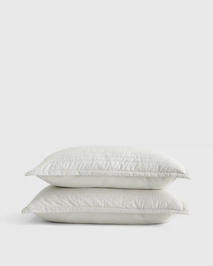 Organic Cotton Stripe Stitch Quilted Sham Set