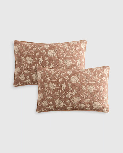 Linen Cotton Botanical Pillow Cover (Set of 2)