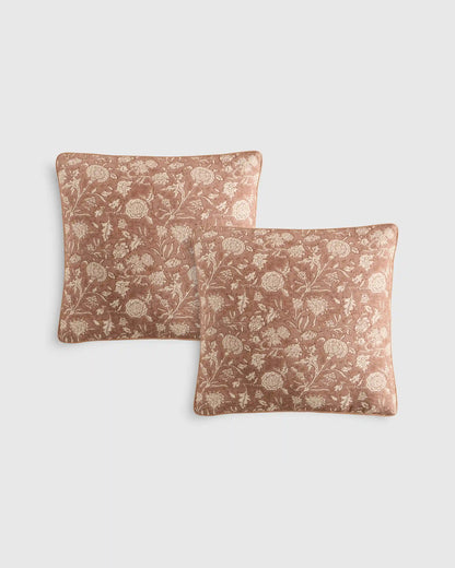 Linen Cotton Botanical Pillow Cover (Set of 2)