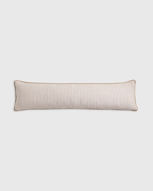 Piped Linen Stripe Oversized Lumbar Pillow Cover