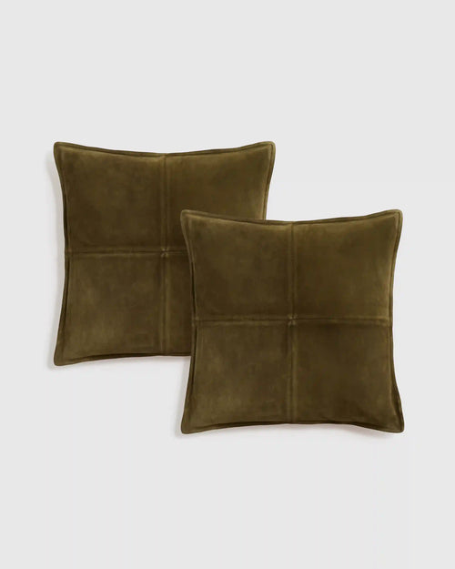 Pieced Suede Pillow Cover (Set of 2)
