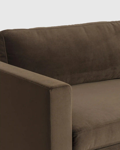 Performance Velvet Sofa with Solid Oak Base