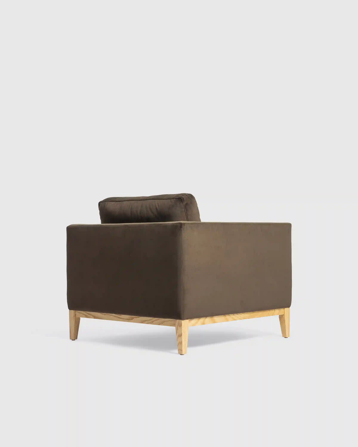 Performance Velvet Accent Chair with Solid Oak Base