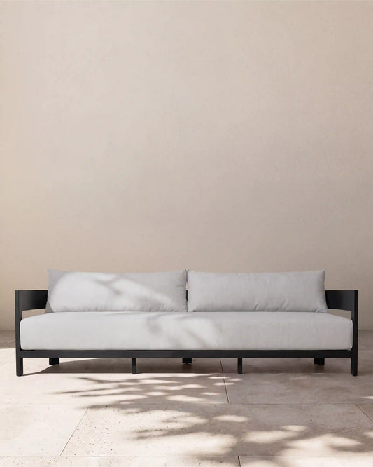 Curved Powder-Coated Aluminum Outdoor Sofa