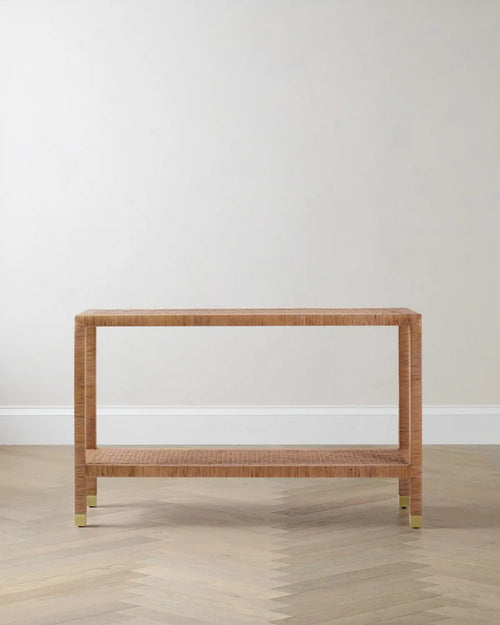 Handwoven Rattan Console Table