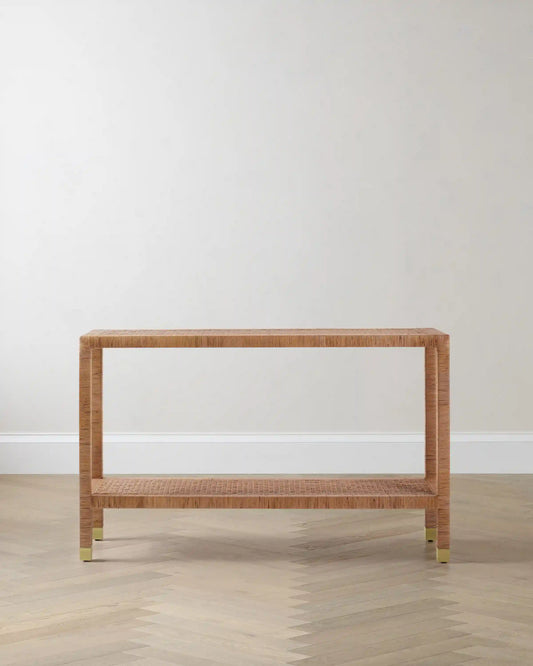 Handwoven Rattan Console Table