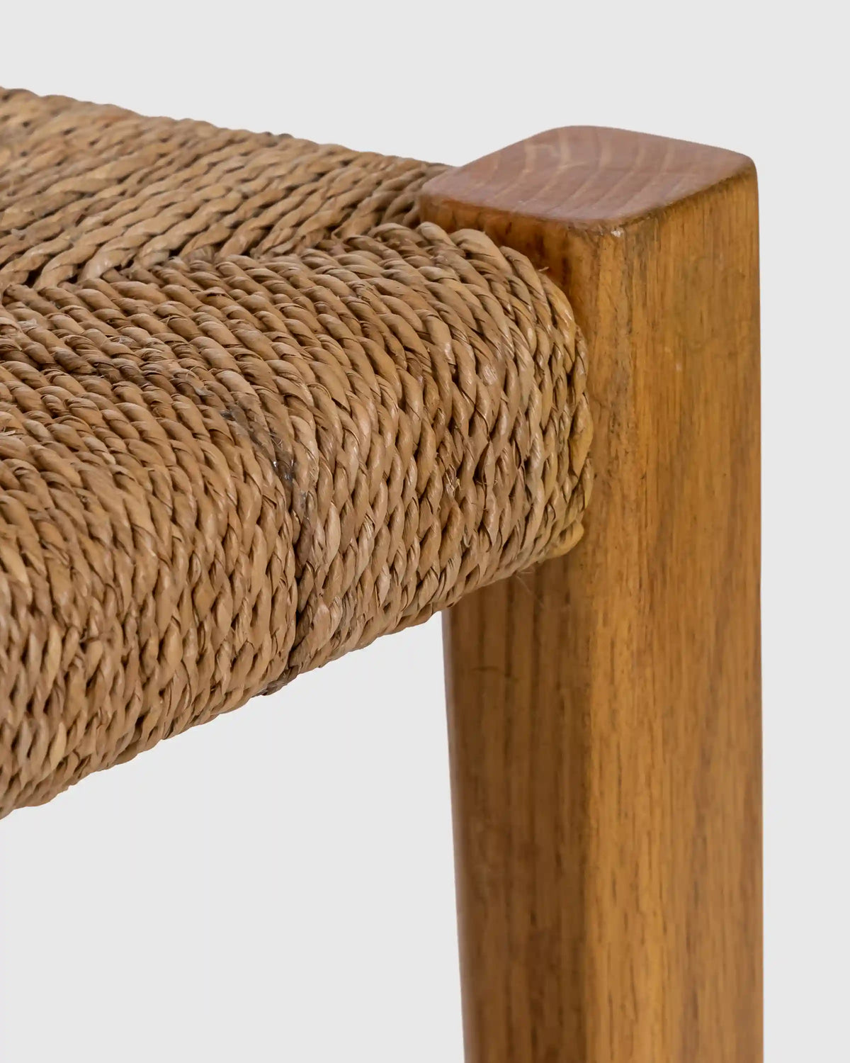 Woven Stool with Solid Oak Frame