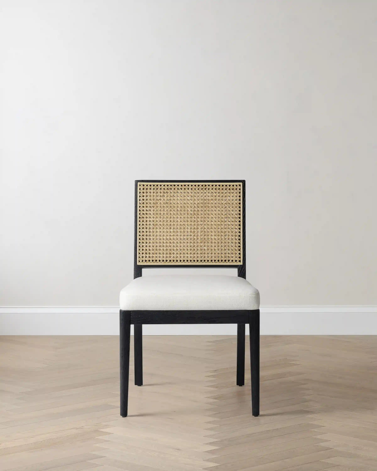 Solid Oak and Cane Dining Chair (Set of 2)