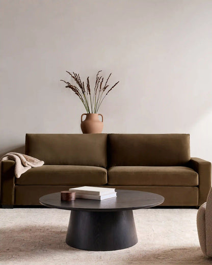 Oak Round Pedestal Coffee Table