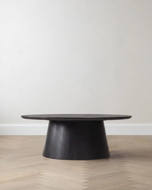 Oak Round Pedestal Coffee Table