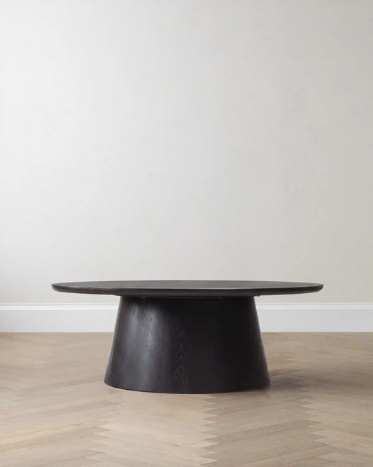 Oak Round Pedestal Coffee Table