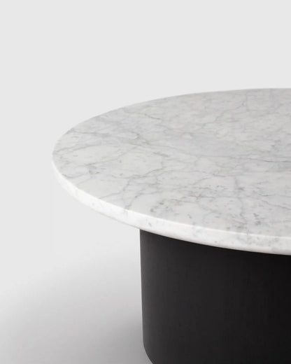 Marble and Oak Double Pedestal Coffee Table