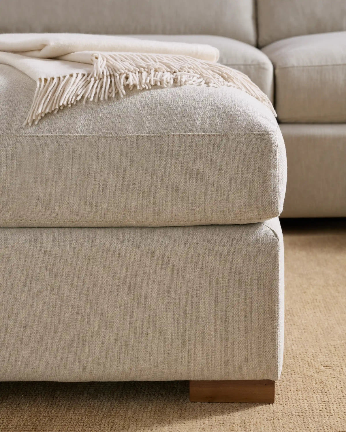 Hollis Slope Arm Ottoman in Performance Basketweave