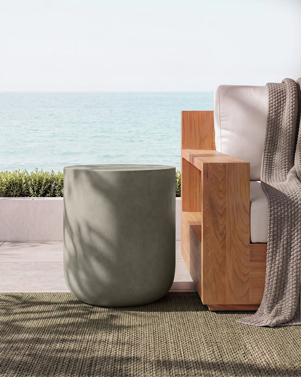 Concrete Drum Indoor/Outdoor Side Table