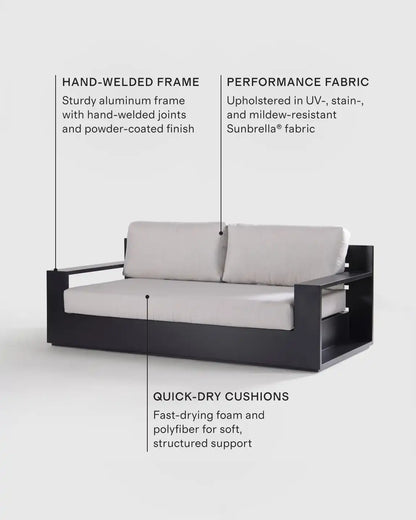 Powder-Coated Aluminum Outdoor Sofa
