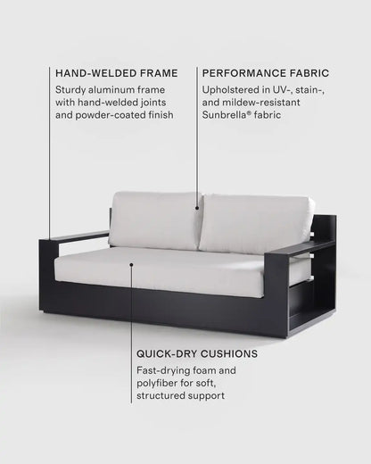 Powder-Coated Aluminum Outdoor Sofa