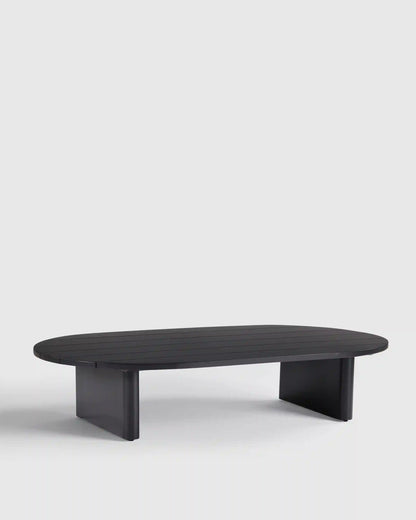 Curved Powder-Coated Aluminum Outdoor Coffee Table